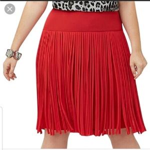 Lane Bryant Plus Size Red Fringe Skirt